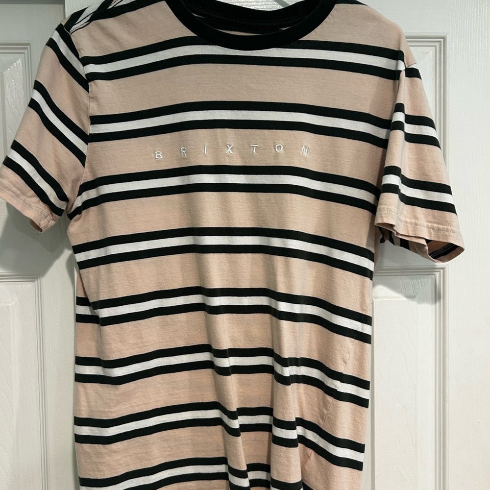 Brixton Men's Tan Striped Shirt